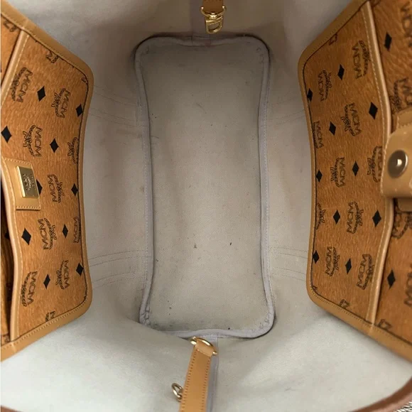 MCM Cognac Visetos Monogram Tote with Gold Hardware - Picture 4 of 13